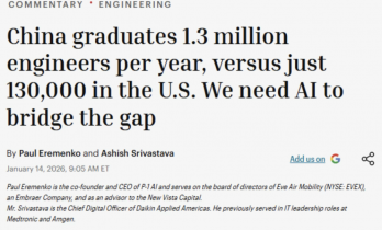 中国去年毕业了130万工程师，美国呢？13万……