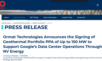 谷歌为数据中心锁定地热能源 奥玛特科技签下长约股价走高